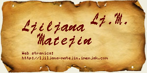 Ljiljana Matejin vizit kartica